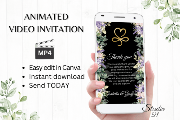 Digital Wedding Thank You W9415TU: A Modern Serif for Lasting Impressions