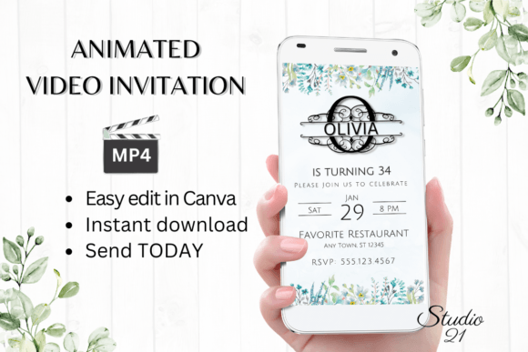 Electronic Invite (Monogram Letter O): Modern Digital Invitations