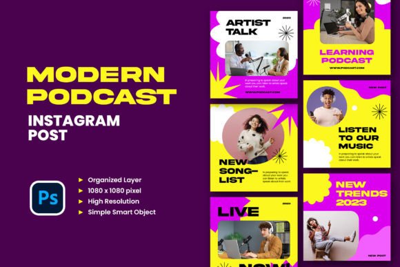 Elevate Your Audio Brand with Modern Podcast Instagram Posts