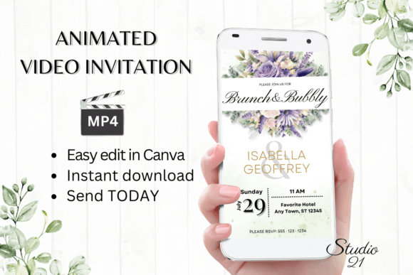 Elevate Your Wedding Brunch with Digital Invite W9416