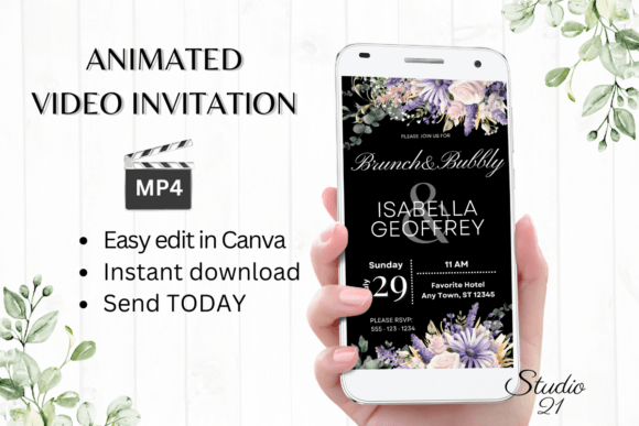 Instant Elegance: The Digital Wedding Brunch Invite W9413