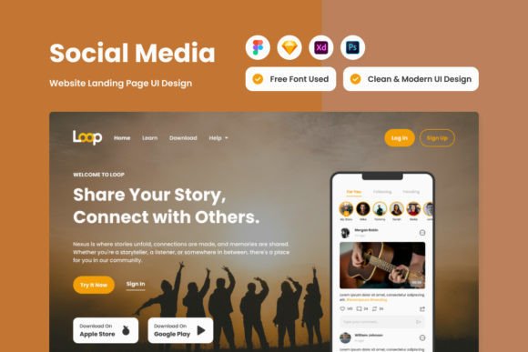 Loop - Social Media Landing Page V2: Your Design Hub