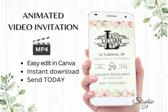 Smartphone Invitation (Monogram L): A Modern Script for Digital-First Branding