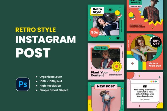 Timeless Charm for Your Feed: The Retro Style Instagram Post Collection