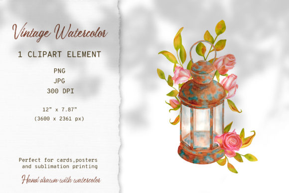 Timeless Charm: The Vintage Lantern Watercolor Design